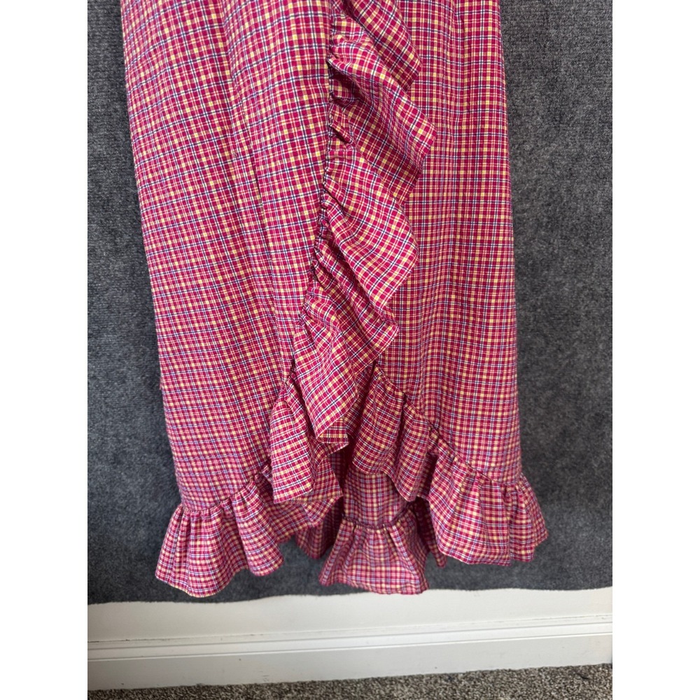 Misa Anthropologie La Stella‎ Dress Women S Red Gingham Wrap Maxi Boho Festival - Picture 10 of 13